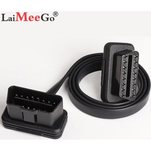 OBD2 male-to-female extension cable GPS tracking noodle cable ELM327 obd flat cable extension cable 8 core 0.6m