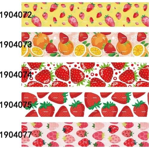 FLRARIBBON watercolor strawberry fruit print ribbon