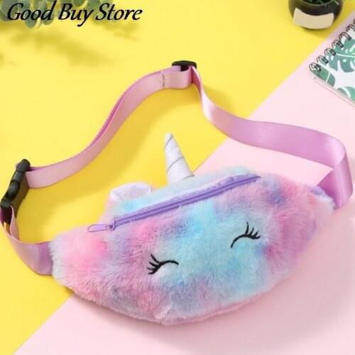 Cartoon Hidden Plush Belly Purse 2021 Unicorn Waist Bag Cute Animal Fanny Pack Women Belts Bags Phone Money Storage Pouch Cute