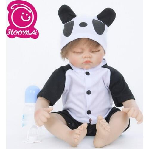 New Style Cute 18 Inch Baby Bebe Reborn Doll Lifelike Sleeping Newborn Baby Closed Eyes Doll For Kids Fashion Birthday Gift 45CM