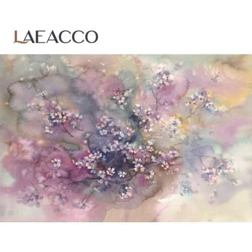 Laeacco Photography Backdrop Marble Texture Flower Watercolor Baby Newborn Party Portrait Photo Background Photocall Photostudio