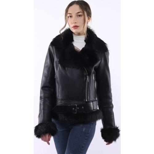 Milonie Women's Leather Jackets With Fur