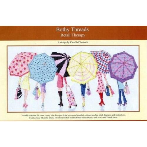 Fashionable lady with umbrella in the rain Cross stitch Handmade 14CT Counted Canvas DIY,Cross-stitch kits,Embroidery