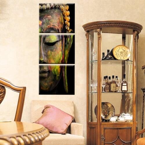 Modular Pictures Abstract Photo Wall Framework Fashion 3 Panel Buddha For Living Room Decorative HD Poster Canvas Painting