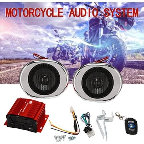 Motorcycle Bluetooth Audio Radio Sound System Support SD USB MP3 Music Player FM Radio 2 Amplifier Speakers Waterproof