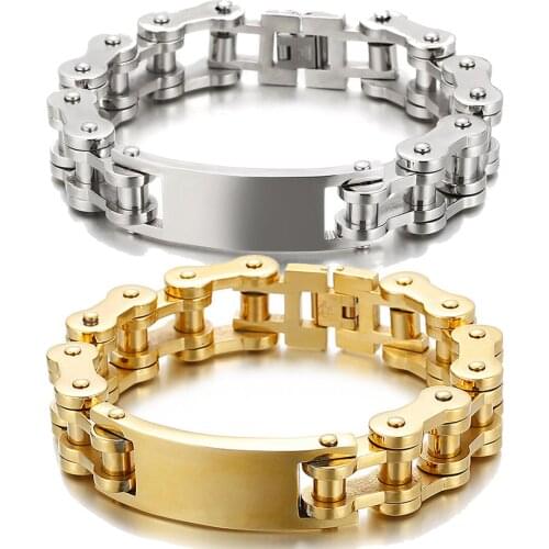 9inch 20mm PUNK Biker 316L Stainless Steel Mens Bracelet Bangle Fashion Jewelry Bike Bicycle Chain Jewellery