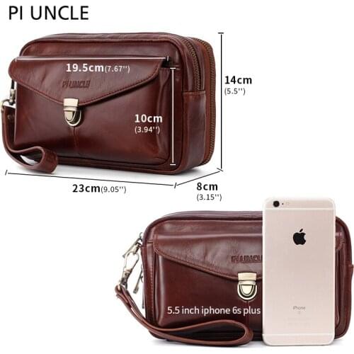 Mens Genuine Leather Casual Clutch Bags Top Quality Large Capacity Luxury Wallet Phone Pocket Card Holder Male Wallet New purse