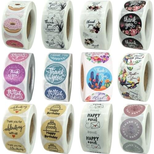 24 Types Thank You Stickers Animal Plant Flower for Supporting My Samll Business Happy Mail Birthday Bakery Bread Seals Labels