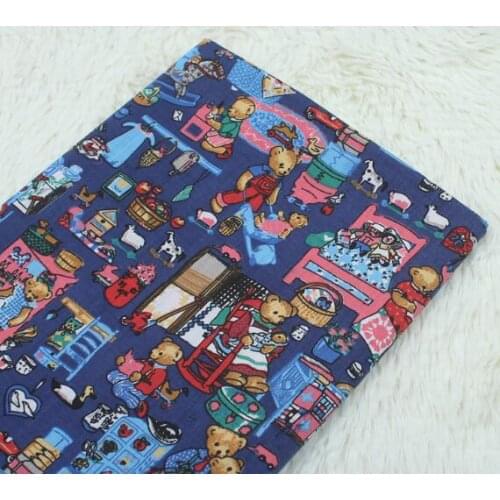 Brand New Design Cuter Cartoon Bears Family printed Cotton Fabric for sewing bedding cloth decoration
