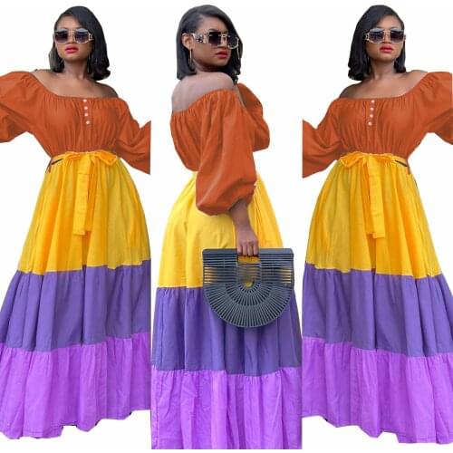 Holiday Party And Club Contrast Patchwork Women Dresses Spring Autumn Pleated A-Line Casual Dress Streetwear Elegant Robe