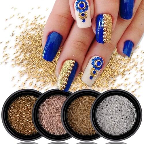 Mixed Color Nail Rhinestones Stones Mini Stainless Steel Beads 3D Nail Art Decorations DIY Gel Polish Studs Accessories LA026-1