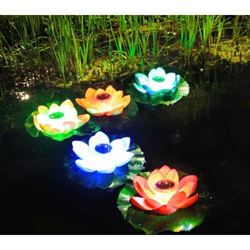 SAROK Solar Wishing Lights Landscape Lights Pond Water Float Lotus Lights Outdoor Waterproof Courtyard Garden Decoration