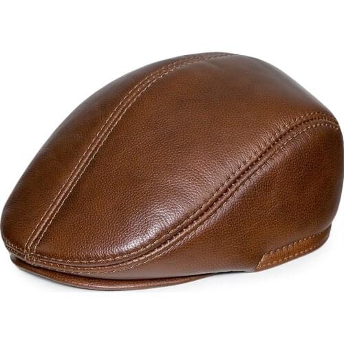 Sale 2021 Winter Real Leather hat for Men Genuine Leather 56CM To 60CM size casual Males Sport Travel hat