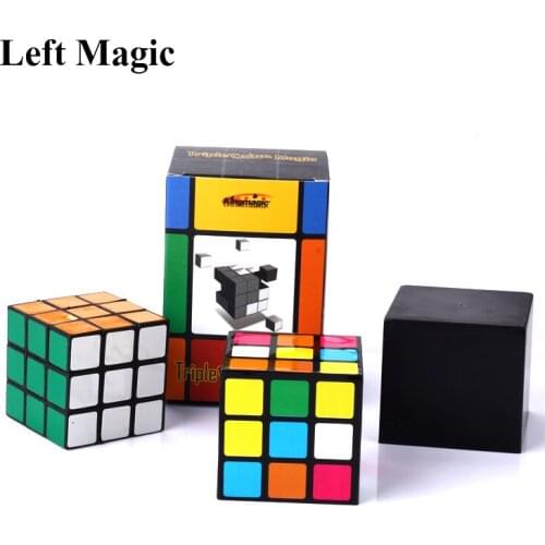 Triple Diko Cube Magic Props Magic Cube Illusion Magic Disappear Toys Tricks G8018