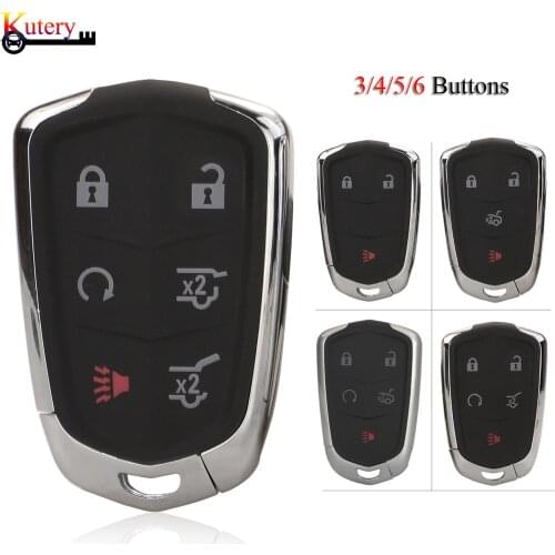 Kutery 3/ 4/5/6 Buttons Smart Remote Control Car Key Shell Case FOB for Cadillac SRX CTS ATS XTS Escalade ESV with insert key