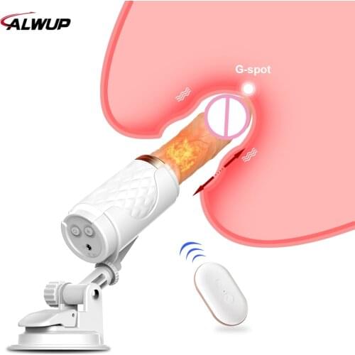 Automatic Heated Vibrator Sex Toys G-spot Retractable Dildo For Women Suction Cup Penis Remote Control Telescopic Sex Machine