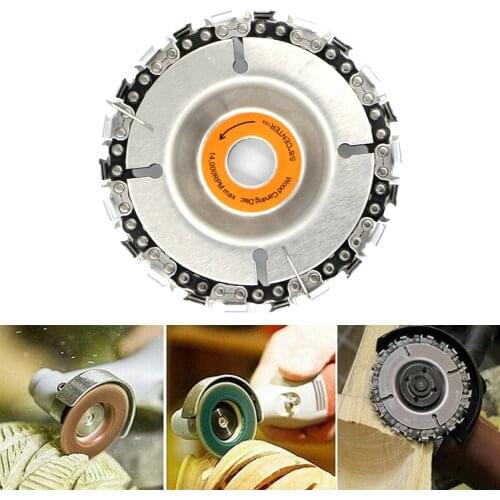 High Quanlity 4 Inch Wood Carving Disc Angle Grinder Disc 22 Tooth Chain Saw Blade For Carving Cutting Removing Wood Dropship