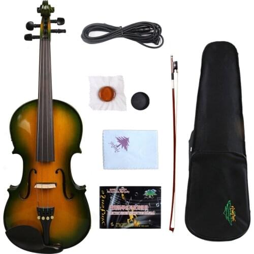 Yinfente 15 inch 4 string 4/4 Electric Acoustic Viola Spruce+Maple Free Case Bow #EV1