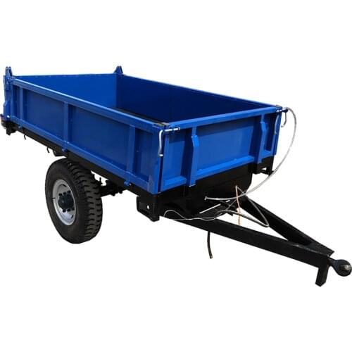 Loading 3 tons Tractor bucket , the tail box to pull grain, single axle, self-unloading 825-16 tire small transport trailer