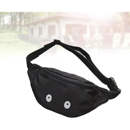 Kids Waist Bag Novelty Funny Small Eyes Fanny Pack Personality Leisure Belt Hip Bag (Black)