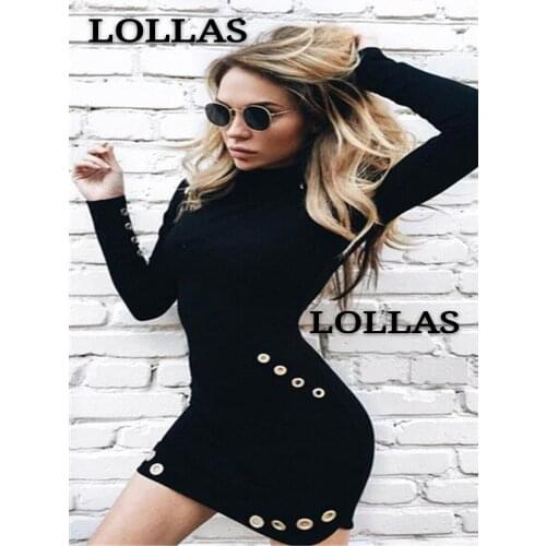 Lollas 2020 womens dress autumn cotton sexy black dresses erotic dress in big size