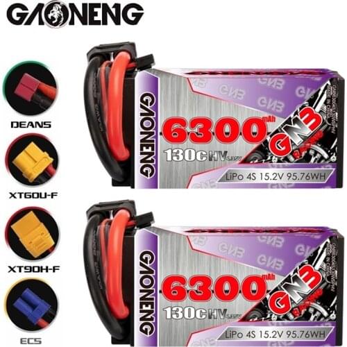 1-2PCS GAONENG GNB 15.2V 6300mAh 130C LiPo Battery For Remote Control Car Racing Spare Parts With Shell Upgrade LiHV 4S Battery