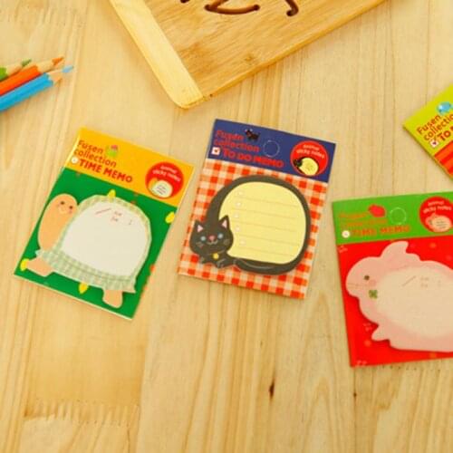 1/5pcs Cute Animal To Do Memo Pad Mini Sticky Notes Panda Duck Cat Sticker Post Stationery Office School Supplies