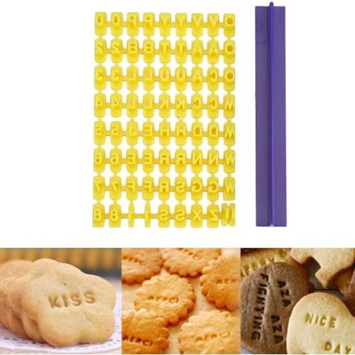 1 Set DIY Alphabet Plastic Cake Mould Letter Biscuit Cookie Mould Cutter Press Stamp Embosser Fondant Mold Baking Tools