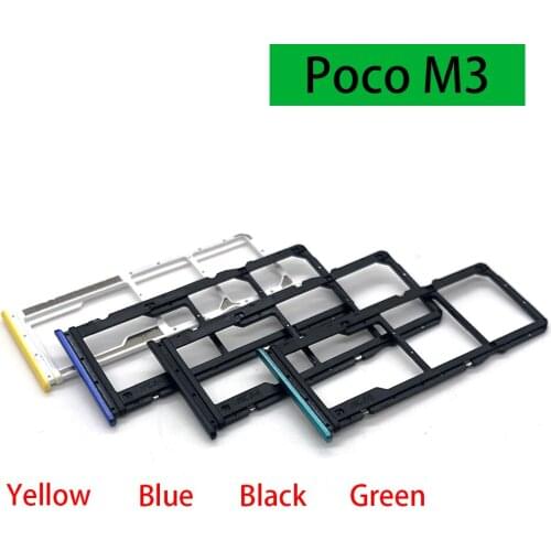10PCS For Xiaomi Poco M3 Original Sim Card Slot Tray Holder SD Card Phone Replacement Parts