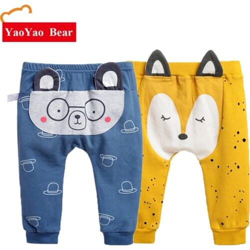 Boys Spring Clothes Baby pp Pants 2 Pieces Lot Boy Clothes Children Pants Cute Trousers Infant Clothing Bear Fox Group Fashion