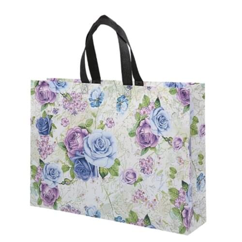2021Fashion Laser Shopping Bag Foldable Dragonfly Flowers Eco Bag Large Reusable Storage Bag Tote Waterproof Fabric Non-woven