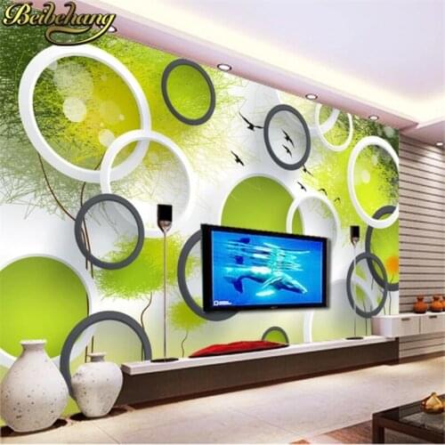 Beibehang custom Tv background Abstract tree 3D circles wall paper 3d mural photo wallpaper roll mural Romantic dandelion
