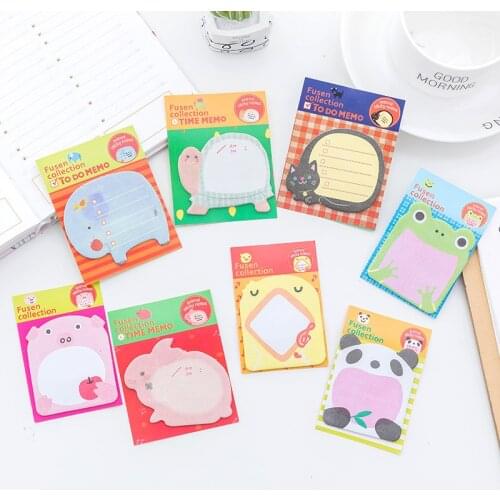 80pcs Wholesale Creative Cute Animal Postage Learning Stationery Notebook Memo Pad Kawaii Stickers Sticky Notes