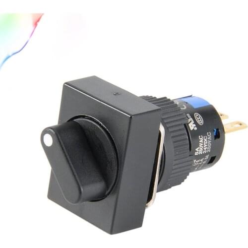 AC 250V 0.5A SPDT NO + NC On/Off 2 Position Rotary Selector Switch Square Head