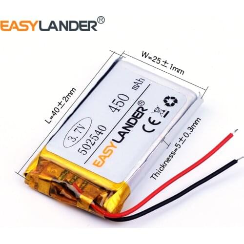502540 3.7V 450mAh Rechargeable Li-Polymer Li-ion Battery For mp3 mp4 mp5 toys DVR GPS smart watch Sports bracelet 502438