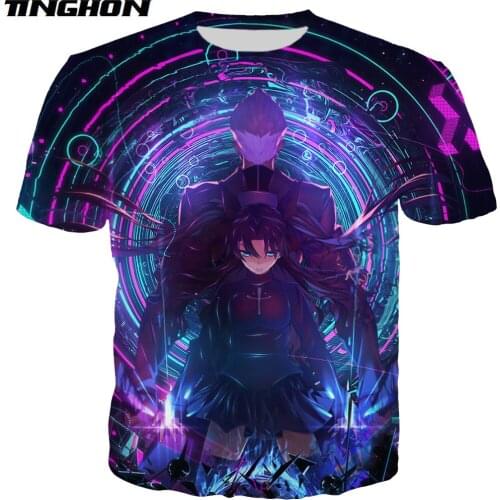 Anime Fate Stay Night Men Women T Shirt 3D Print Fashion Men Clothing Short Sleeve T Shirt Casual Style Streetwear Tops XS-7XL
