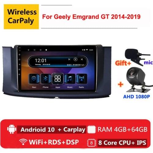 2 din 8 core android 10 car radio auto stereo for Geely Emgrand GT 2014-2019 navigation GPS DVD Multimedia Player