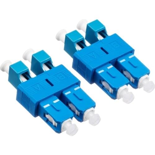 Free Shipping 2pcs/lot SC/UPC-LC/UPC Singlemode Optical Adapter SC Male to LC Female Double core Fiber Optic Adapter