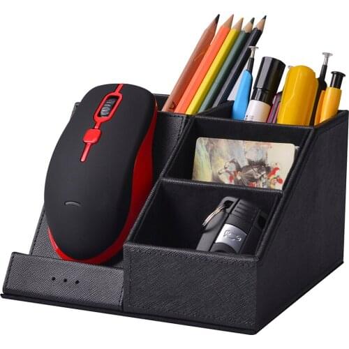 Wireless Charger Desk Organizer Multi-Function Pen Holder Desktop Storage Box Home Office Supplies SANA889