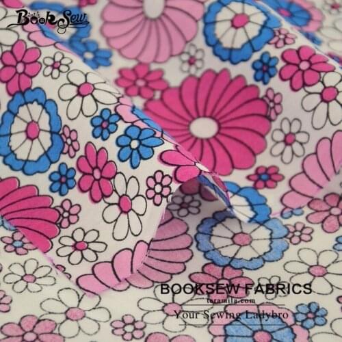 Booksew 100% Cotton Poplin Fabric Flower Design Tissue Tecido Soft Quilting Home Textile Sewing For Dress Clothing Shirt Craft