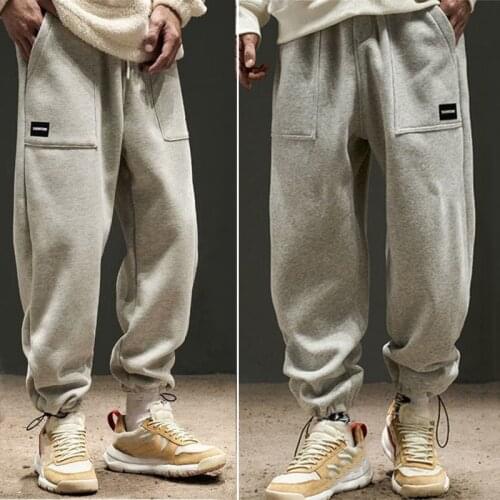 Men Sweatpants Casual Big Size Spring Autumn Trendy Outdoor Sport Trousers Loose Comfortable Elastic Waist Warm Pants New Style