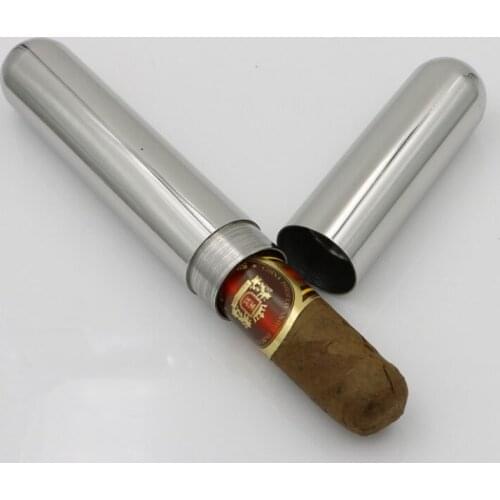 Stainless Steel Travel Cigars Box Cigarettes Case Single Cigar Tube High Quality Portable Cigar Accessories and Gift