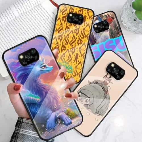 Tempered Glass Shell Luxury Cover Cute Raya And The Last Dragon For Xiaomi Mi POCO F3 F2 X3 NFC X2 M2 Pro Shockproof Phone Case