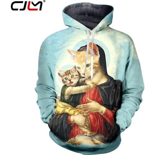 CJLM Polyester Pullover Man Hip Hop Wizard Of Paws Cat Hoodies 3D Printed Punk Free Shipping Clothing