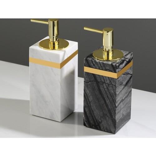 Liquid Soap Dispenser Marble Bathroom Shampoos Shower Gel Bottle With 304 SUS Press Type Head Perfume Bottles European Style