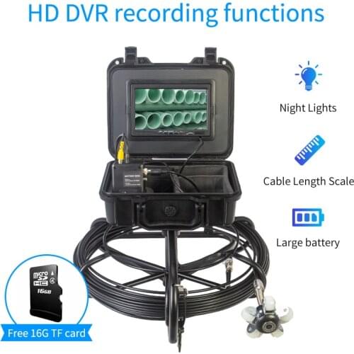 7 Inch Waterproof Detection Pipeline Pipe Sewer Camera Inspection Endoscope Video 5.5mm Recording Borescope with DVR