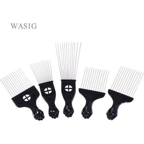 Salon Use Black Metal African American Pick Comb Hair Combs Afro Hair Comb For Hairdressing Styling Tool