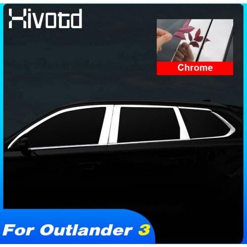 Hivotd Auto Window Trim Cover Edge Guard Strip Styling Exterior Protection Car Accessories For Mitsubishi Outlander 3 2016-2021