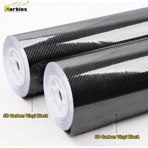 Carbins Carbon Black 6D 1.52*18m Roll Size PVC Material Best Quality Body Stickers Self Adhesive