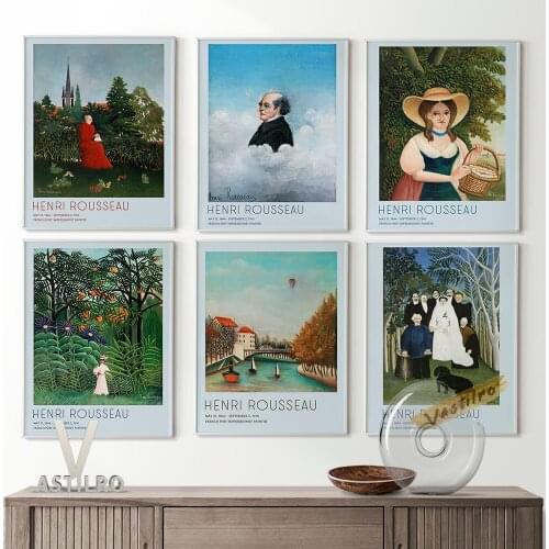 Henri Rousseau Classic Poster Retro Canvas Painting Exhibition Museum Print Art Wall Picture Modern Home Room Decor Wedding Gift